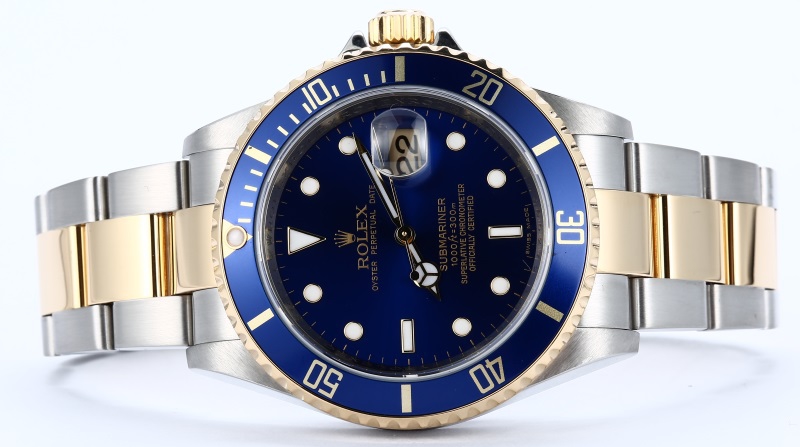 Rolex Blue Submariner 16613 Serial Engraved