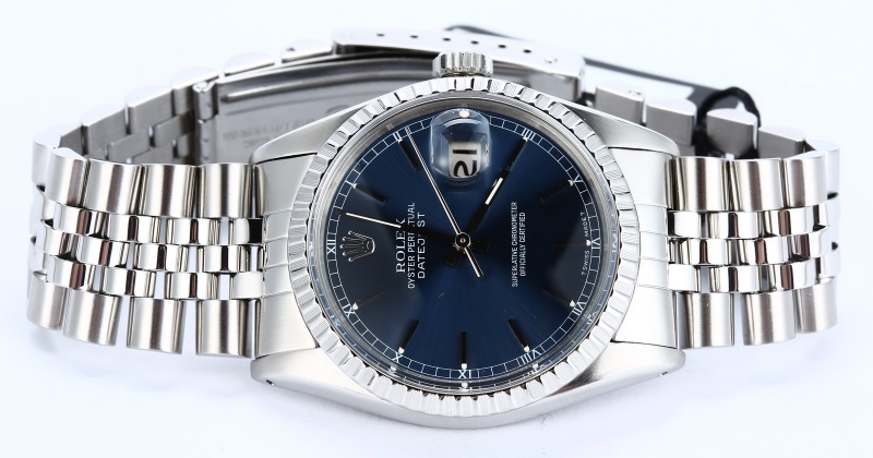 Rolex Stainless Steel Datejust 16030 Blue