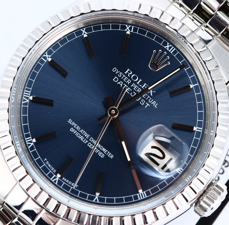 Rolex Stainless Steel Datejust 16030 Blue