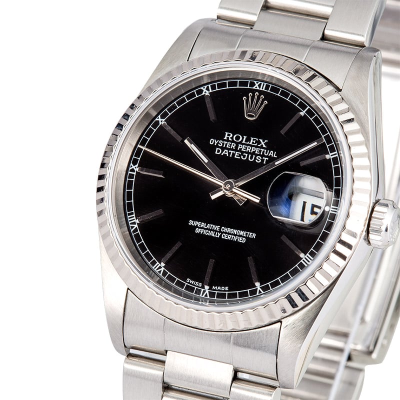 Rolex Oyster Datejust 16234 White Gold Bezel