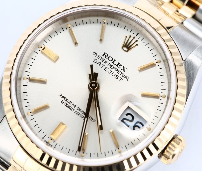 Two-Tone Rolex Datejust 16233 Silver Dial