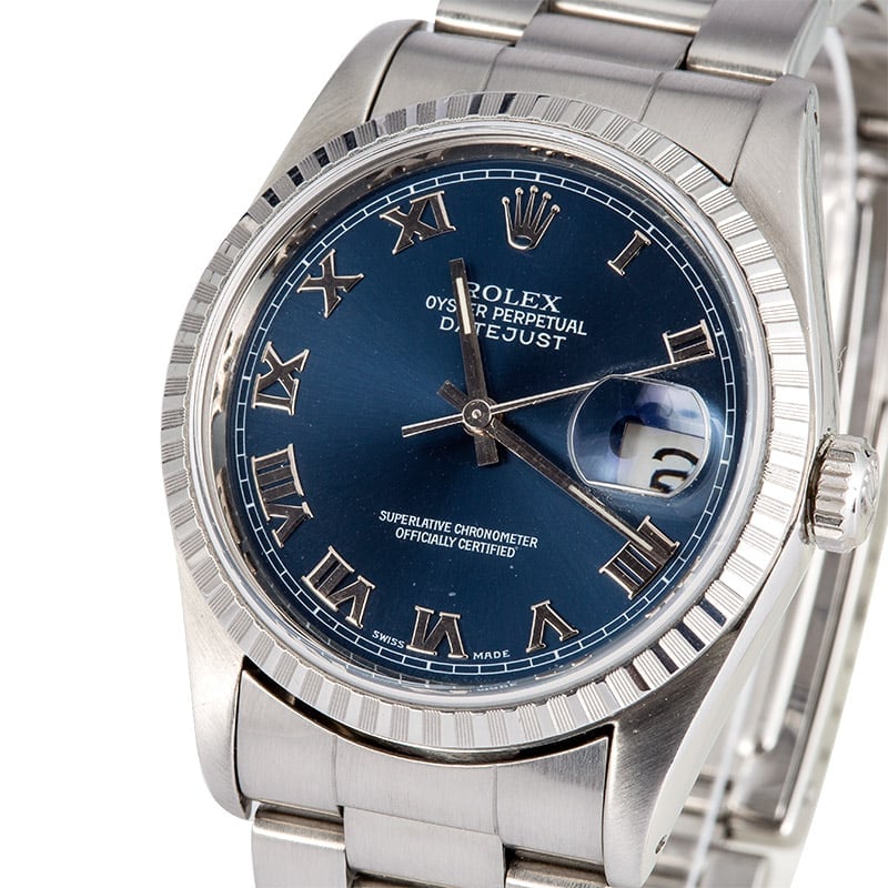 Rolex Datejust 16220 Blue Roman