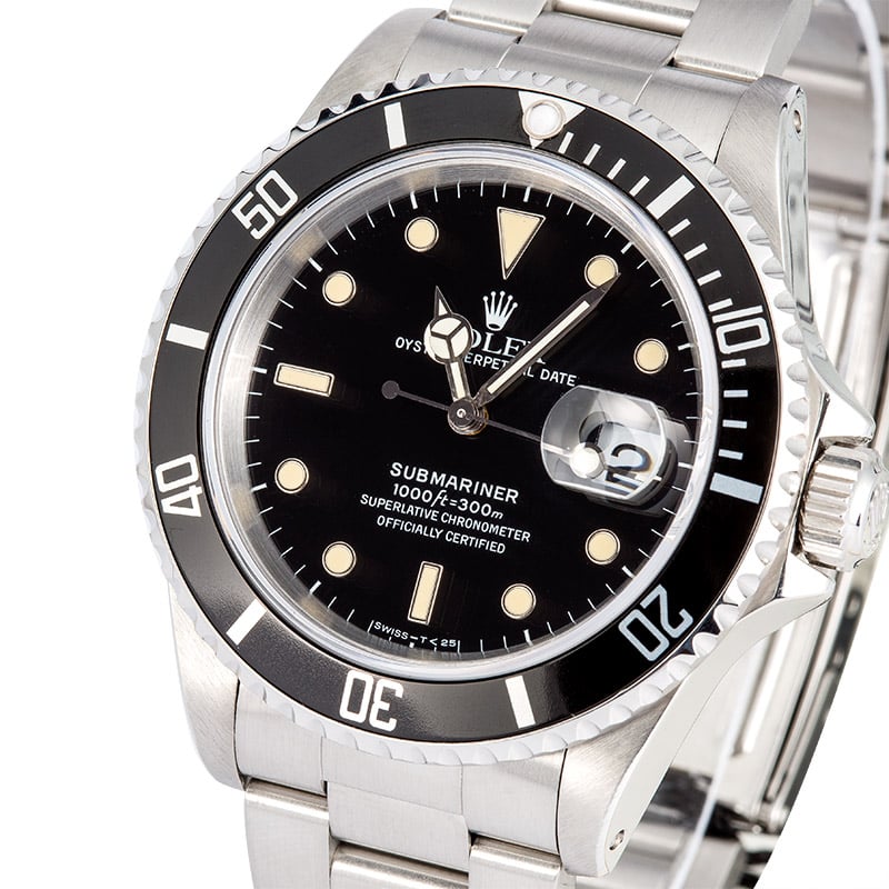 Rolex Oyster Steel Submariner 16610 Black Dial