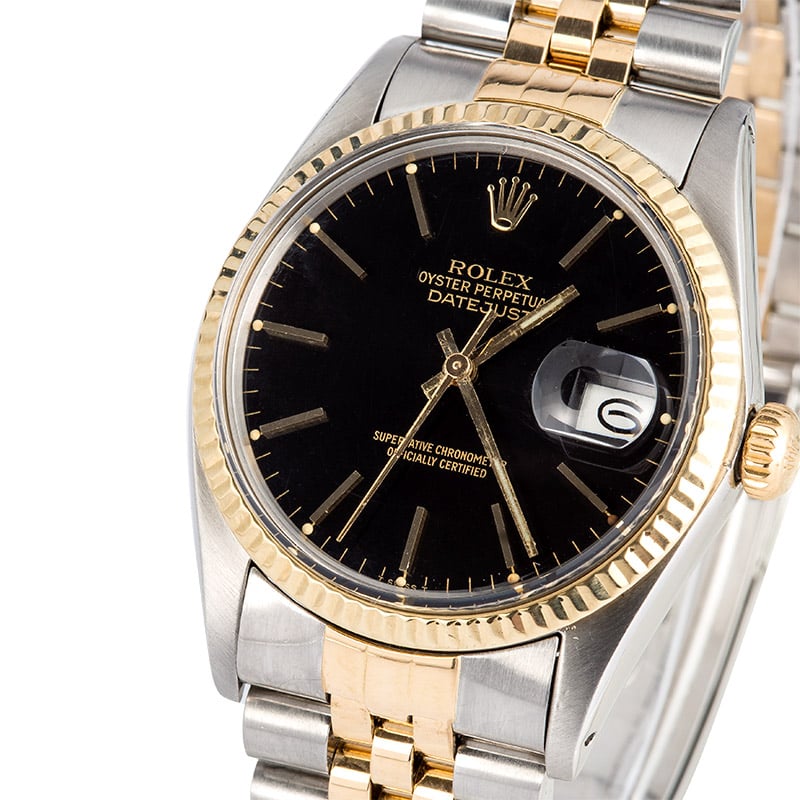 Rolex Datejust Black 16013 Two-Tone