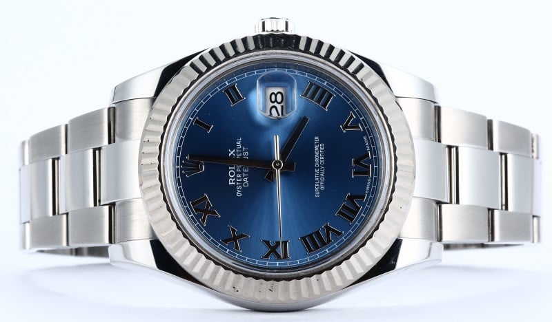 Rolex Datejust II 116334 Roman Blue Dial