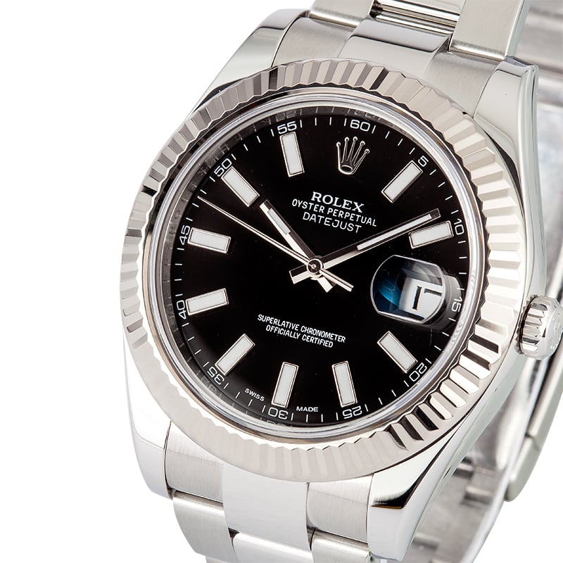 Rolex Datejust II Ref 116334 Steel Oyster with Black DIal