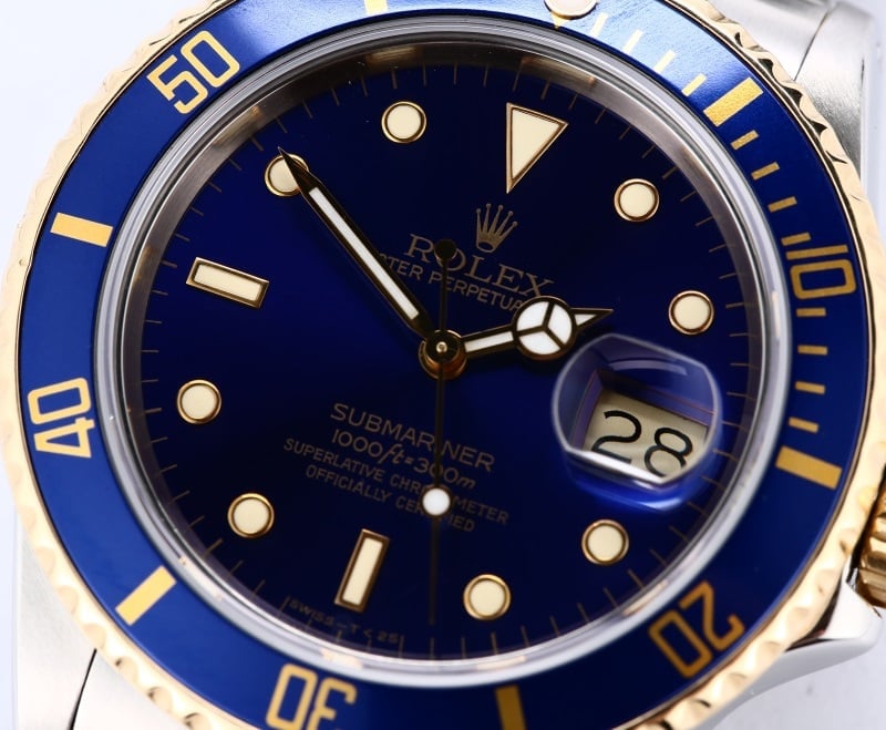 Rolex Submariner 16803 Blue Dial Two-Tone