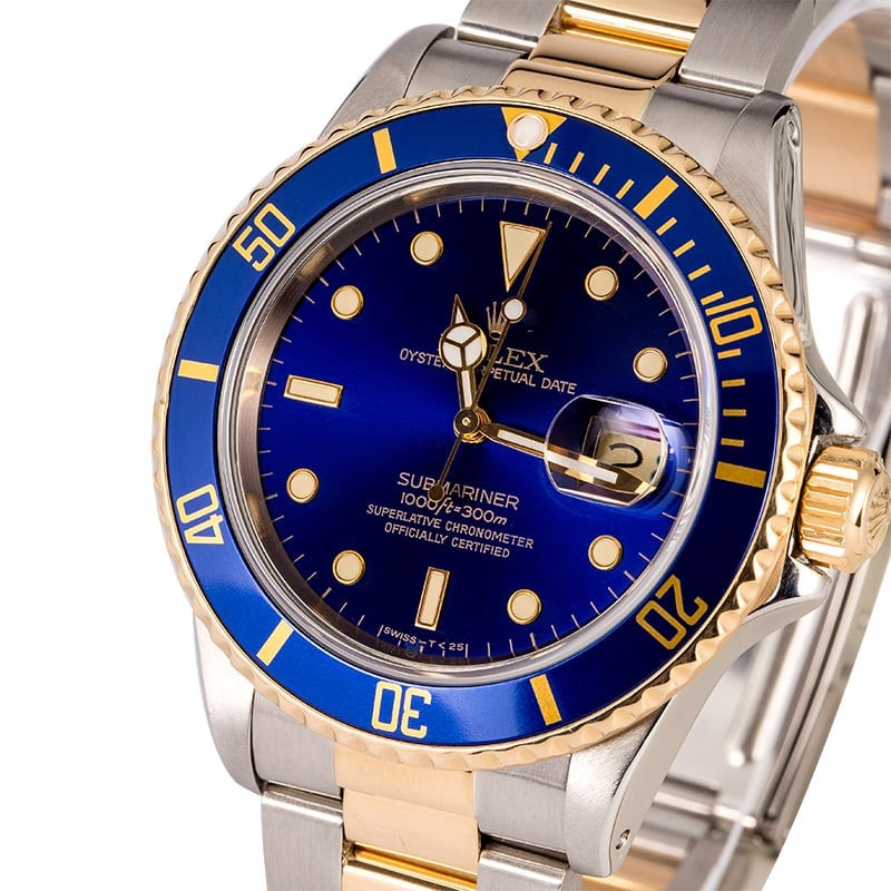 Rolex Submariner 16803 Blue Dial Two-Tone