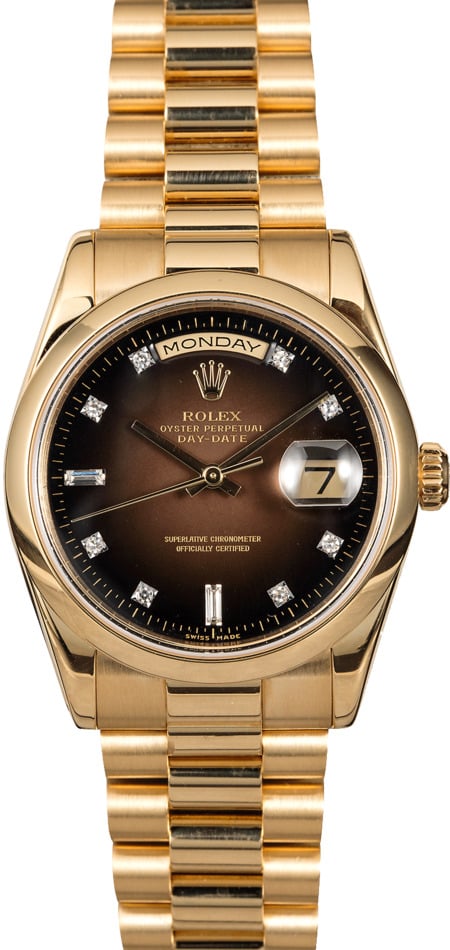 Men's Rolex President Gold 118208 Vignette Dial