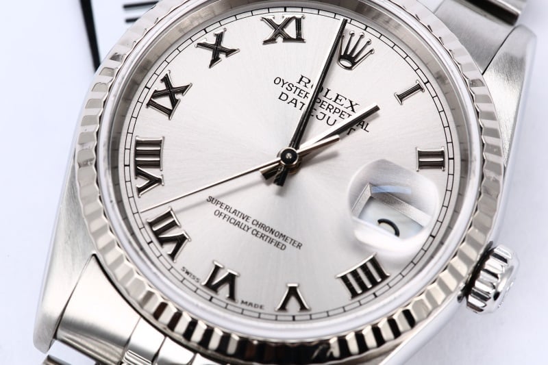 Rolex Datejust 16234 Silver Roman