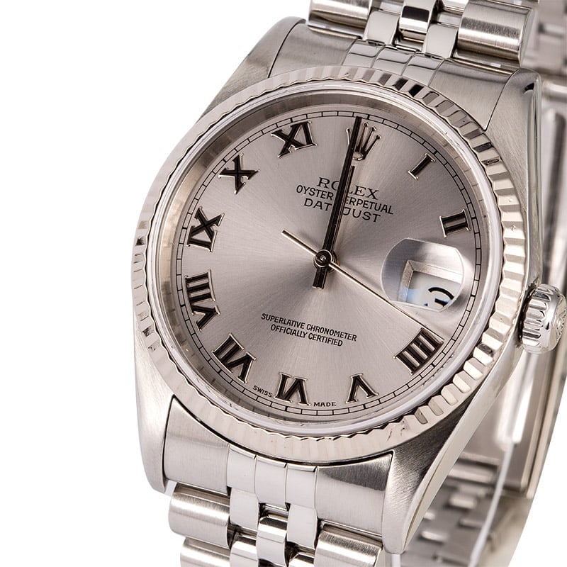 PreOwned Rolex Datejust 16234 Rhodium Roman