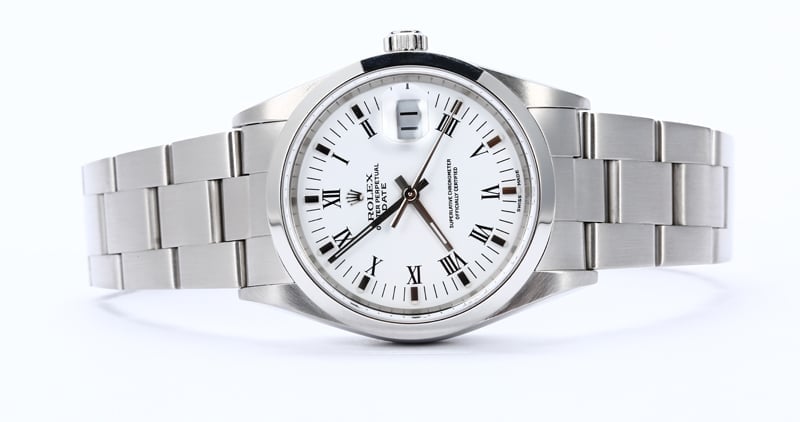 Men's Rolex Date 15200 White Roman Dial TT