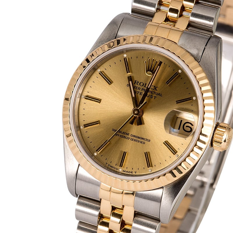 Mid-Size Rolex Datejust 68273 Champagne Dial