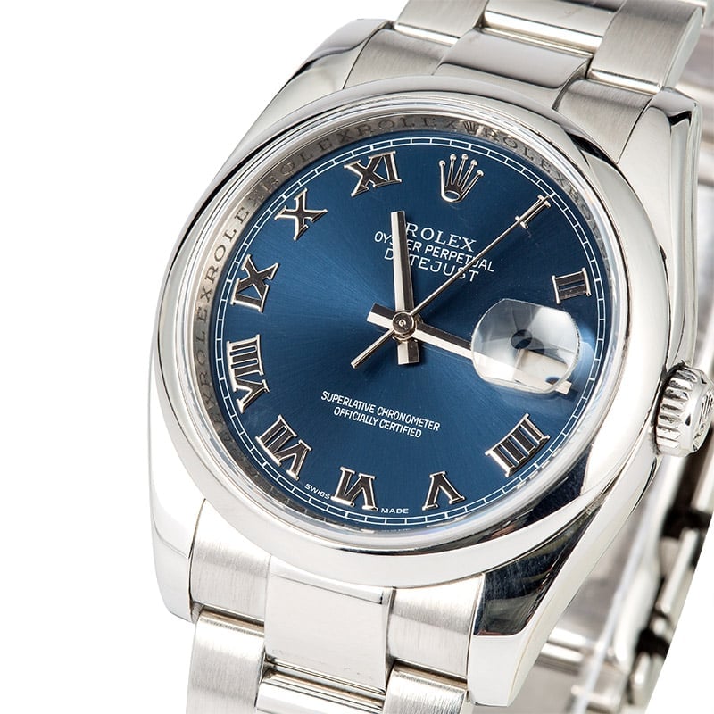 Men's Rolex Datejust 116200 Blue Roman Dial