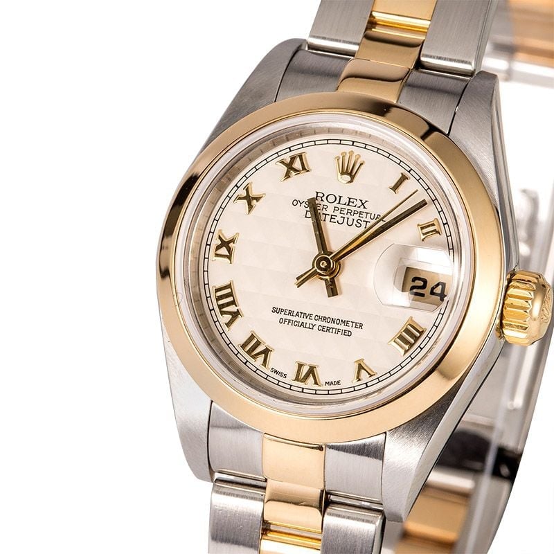 Genuine Rolex Lady Datejust 79163 Ivory Pyramid Dial