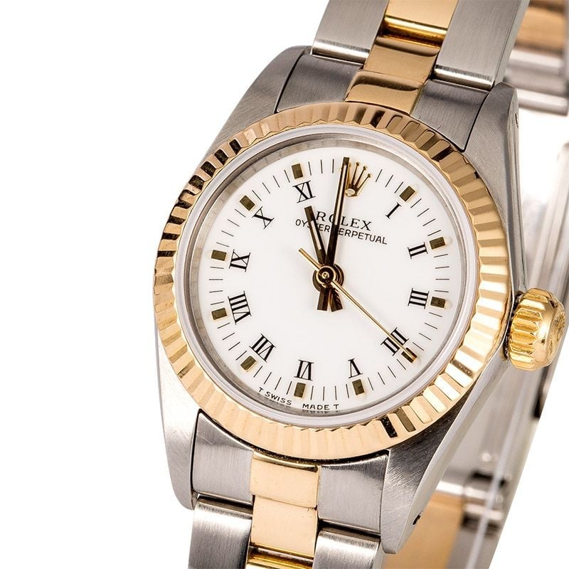 Rolex Oyster Perpetual 67193 White Arabic Dial