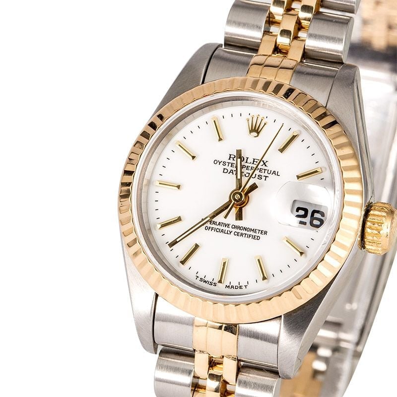 Ladies Rolex Datejust 69173 White Index Dial