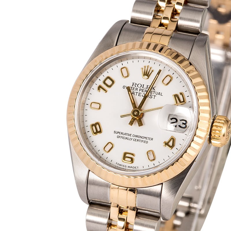 Rolex Ladies Datejust 69173 White Arabic Dial