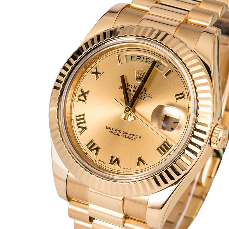 Rolex President 218238 Champagne Roman Dial