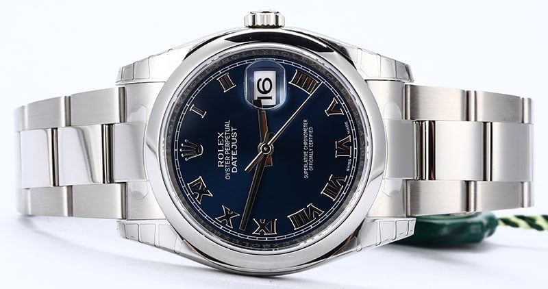 Unworn Rolex Datejust 116200 Blue Roman Dial