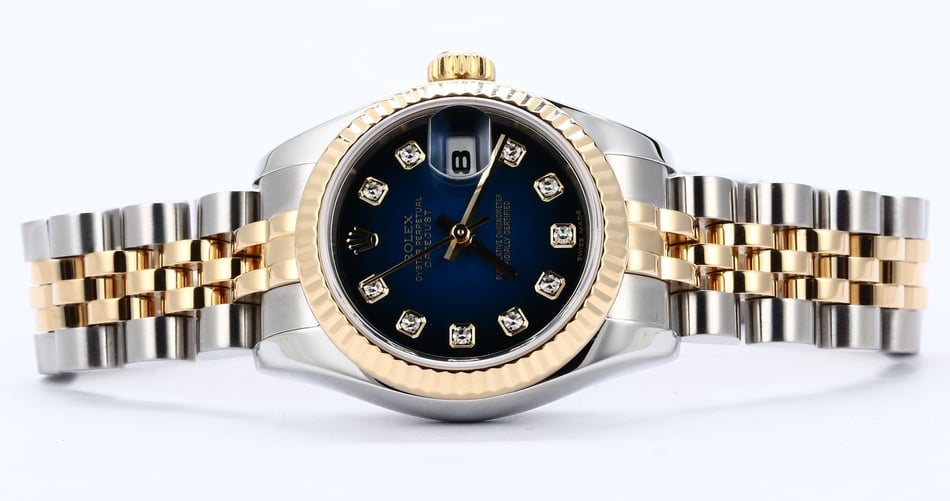 Rolex Lady Datejust 179173 Blue Vignette Diamond Dial