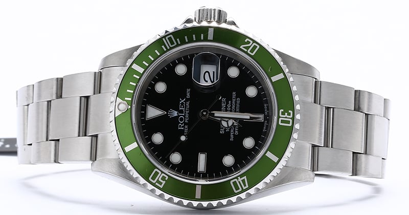 Rolex Submariner Green Anniversary 16610V Flat Four