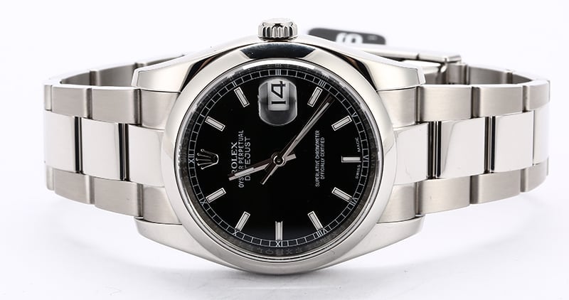 Rolex Datejust 116200 Black Dial Steel Oyster