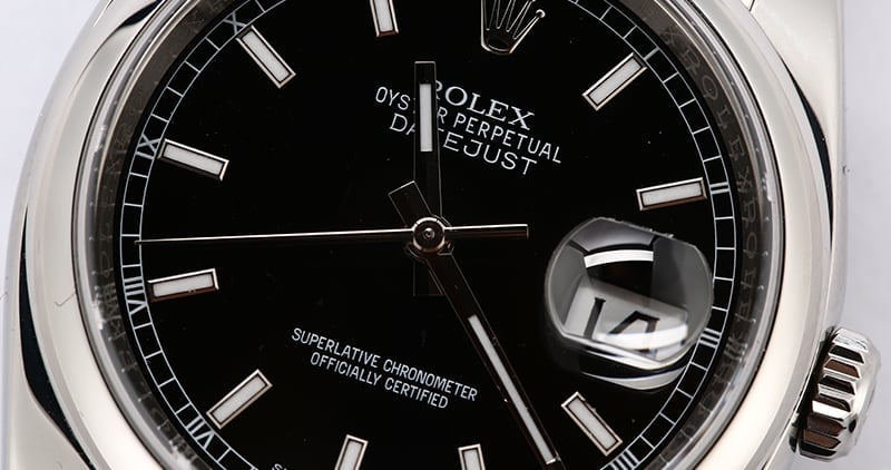 Rolex Datejust 116200 Black Dial Steel Oyster