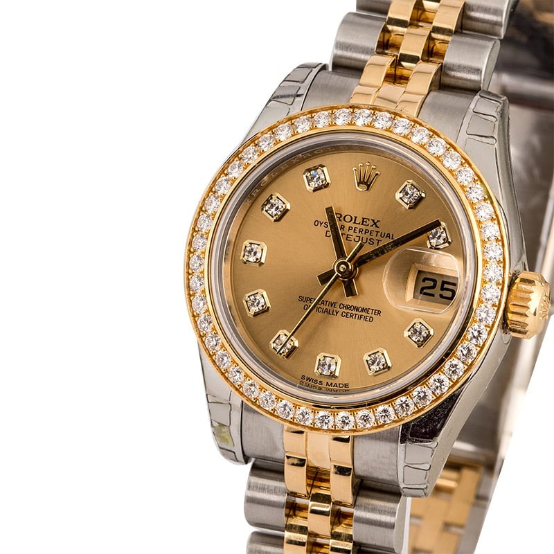 Unworn Rolex Datejust 179383 Diamond Bezel