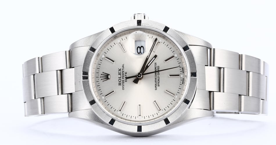 Rolex Date 15210 Silver Dial Steel Oyster