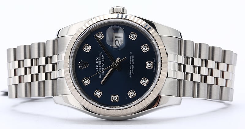 Rolex Datejust 116234 Blue Diamond Dial Steel Jubilee