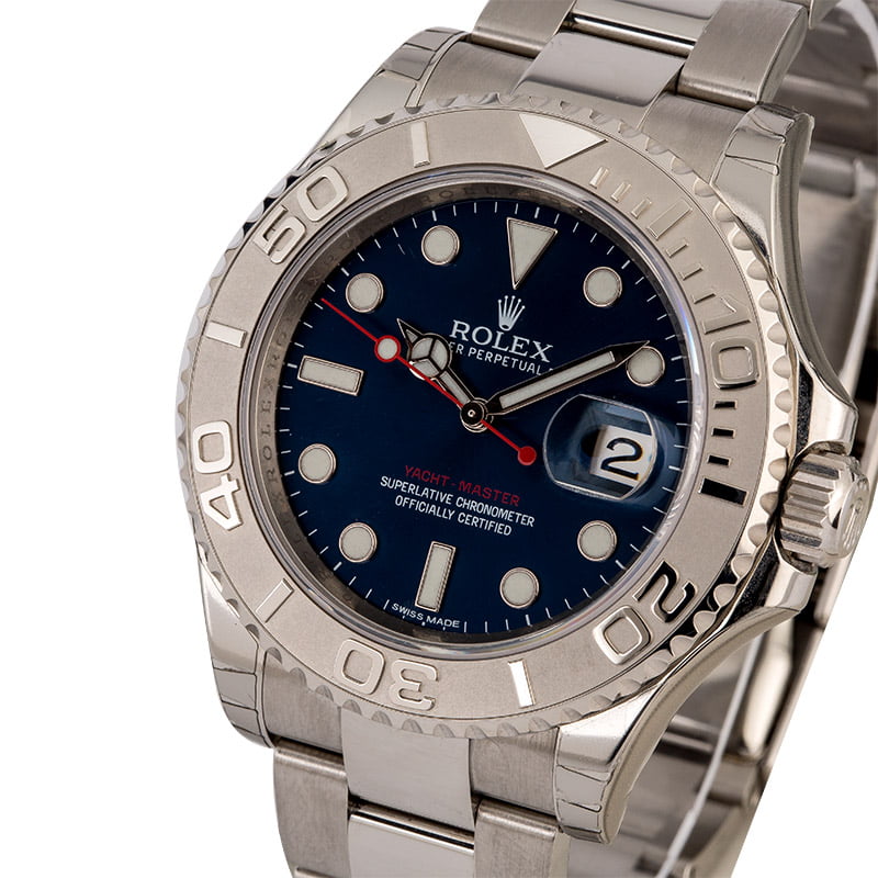 Factory Stickered Rolex Yacht-Master 116622 Blue Dial