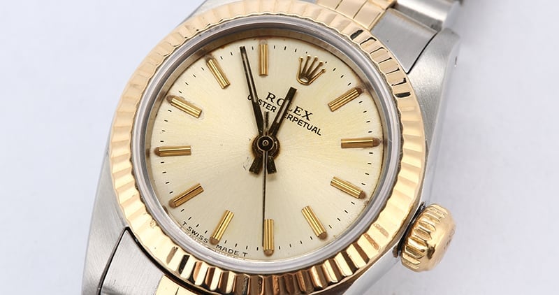 Women's Rolex Oyster Perpetual 67193 Champagne Dial