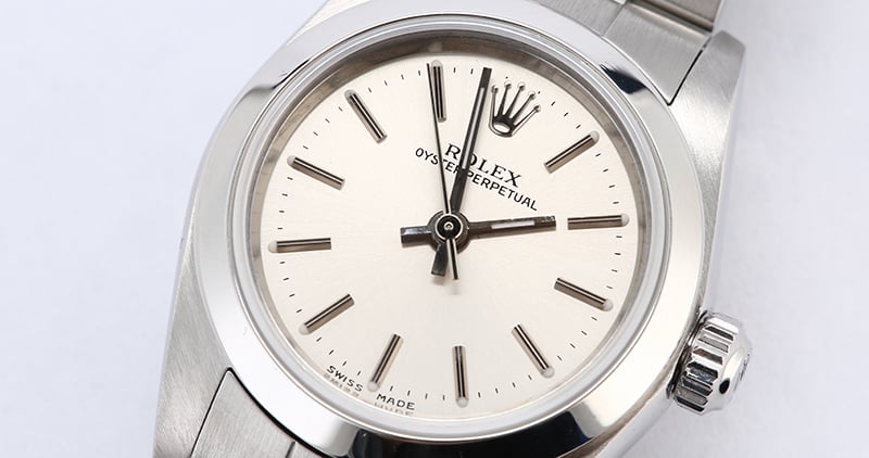 Rolex Lady Oyster Perpetual 76080 Silver Index Dial