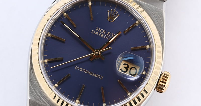 Rolex OysterQuartz Datejust 17013 Blue Dial