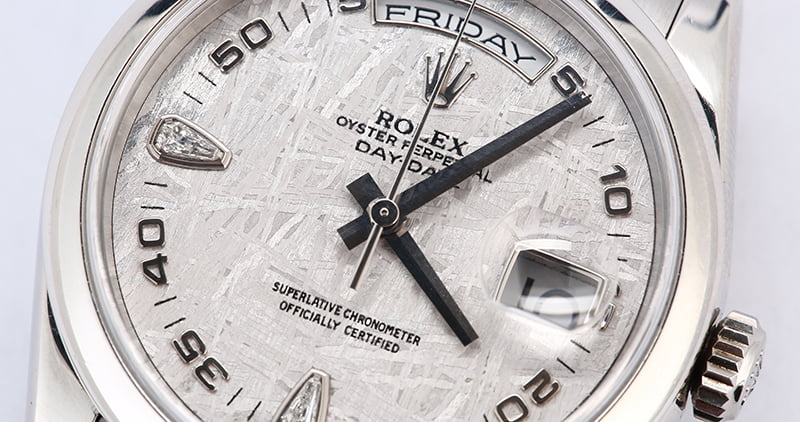 Rolex Platinum President 118206 Meteorite Diamond Dial