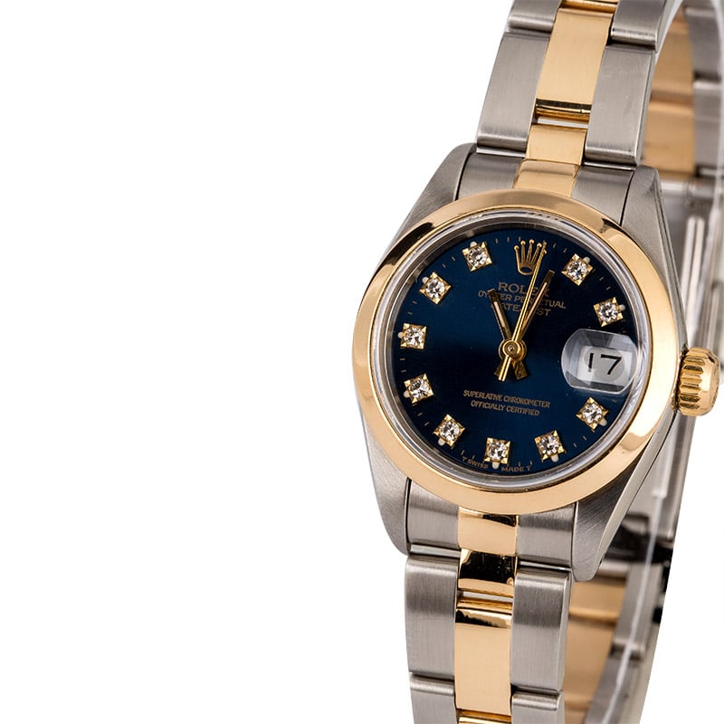 Ladies Rolex Datejust 69163 Blue Diamond Dial