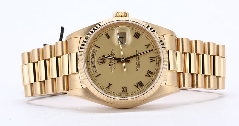 Rolex President 18038 Champagne Roman