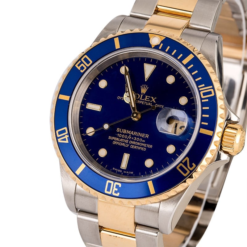 Rolex Submariner 16613 Two Tone Oyster Blue Dial