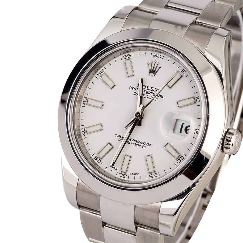 PreOwned Rolex Datejust II Ref 116300 White Index Dial