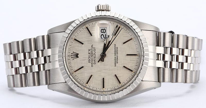 Rolex Datejust 16030 Silver Linen Dial