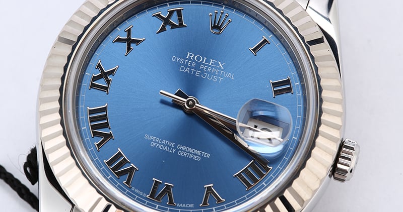 Certified Rolex Datejust 116334 Blue Roman