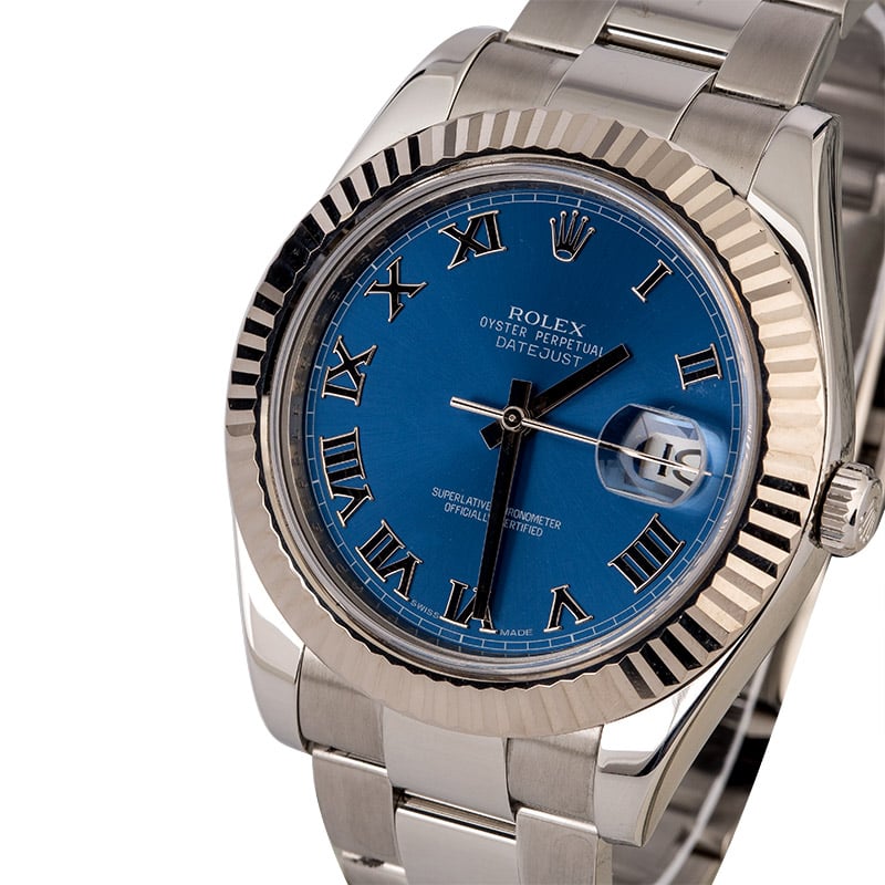 Certified Rolex Datejust 116334 Blue Roman