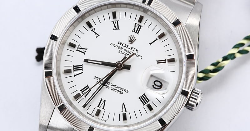 Men's Rolex Date 15210 White Roman