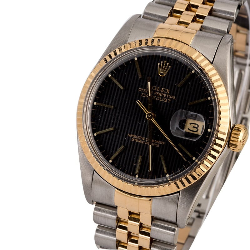 Rolex Datejust 16013 Black Tapestry Index Dial