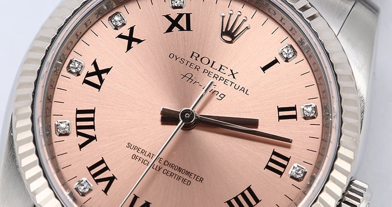 Rolex Air-King 114234 Salmon Diamond Roman Dial