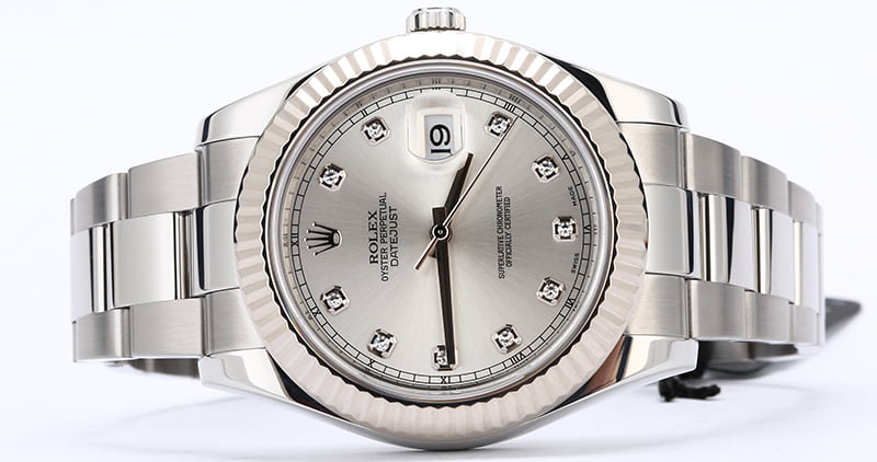 Rolex Datejust 116334 Silver Diamond Dial