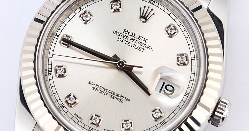 Rolex Datejust 116334 Silver Diamond Dial