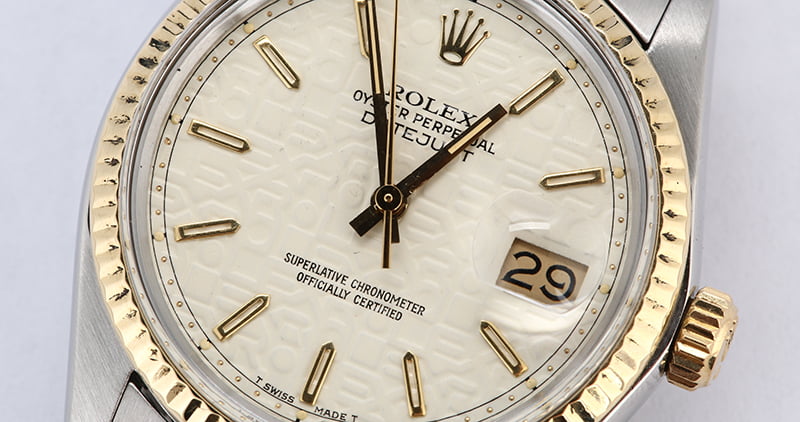 Certified Rolex Datejust 16013 Ivory Jubilee Dial