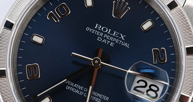 Rolex Date 15210 Blue Arabic Dial